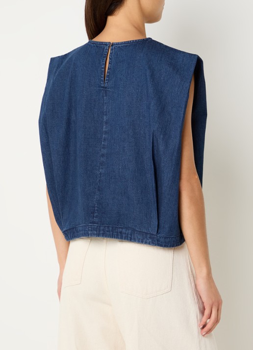 by-bar Ginza top van denim  - achterkant 4 indigo