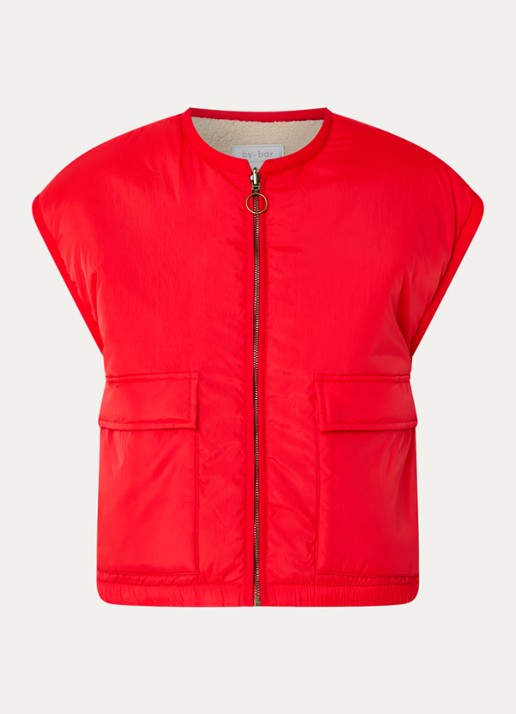 by-bar Gio bodywarmer met klepzakken - voorkant rood
