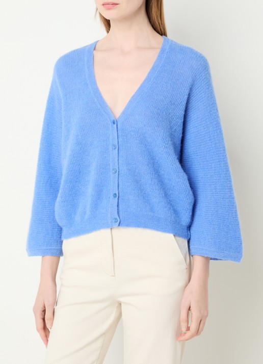by-bar Indra grofgebreid vest in alpaca wolblend