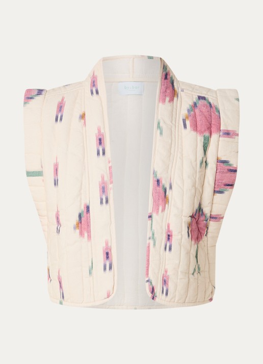 by-bar Isla gewatteerd gilet met print - voorkant multicolor