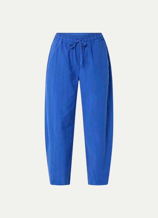 by-bar Jack high waist straight fit broek met steekzakken - voorkant kobaltblauw