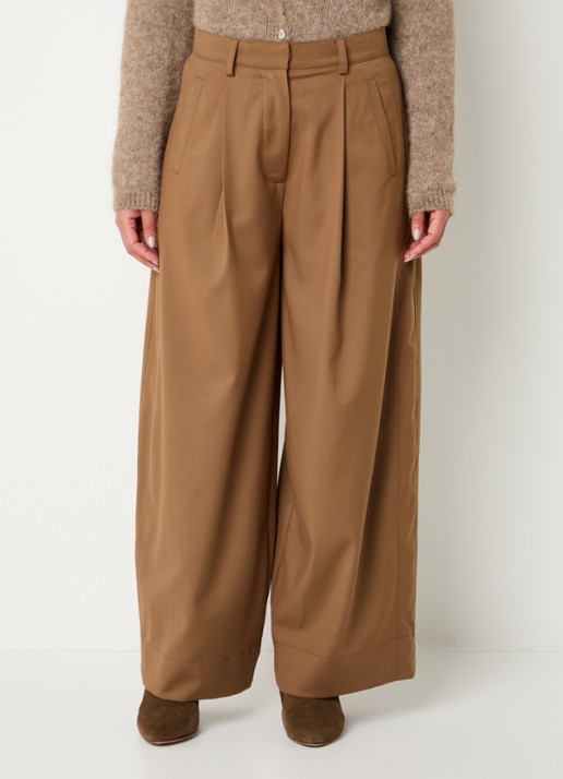 by-bar Jule mid waist wide fit pantalon met steekzakken