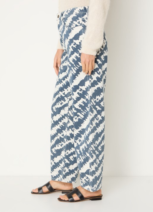 by-bar Lew high waist loose fit jeans met print - detail 2 indigo