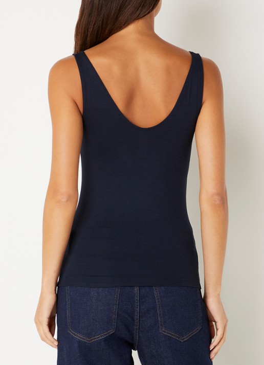 by-bar Lia tanktop met stretch - achterkant donkerblauw