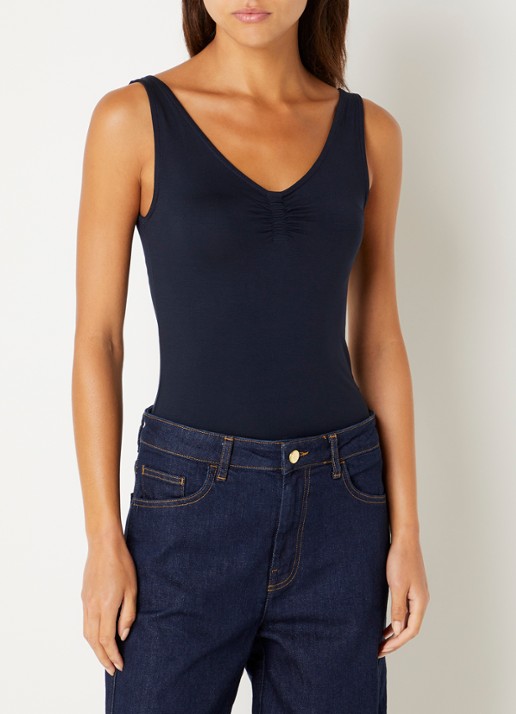 by-bar Lia tanktop met stretch - detail 2 donkerblauw