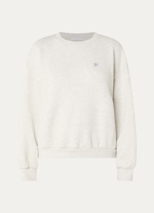 by-bar Lili Amor sweater met backprint en lurex - voorkant 2 lichtgrijs