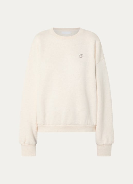 by-bar Lili Lucky sweater met backprint en glitter - voorkant 2 creme