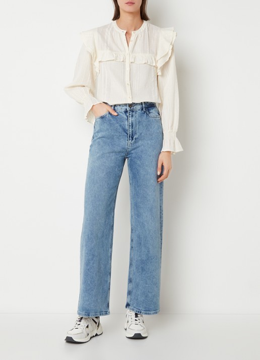by-bar Lina MJ high waist wide leg jeans met steekzakken - voorkant 2 indigo