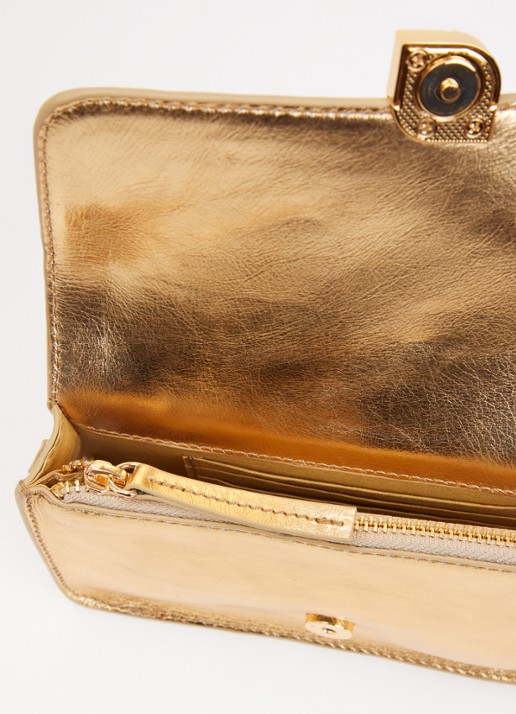 by-bar Loua crossbodytas met metallic finish - detail 2 goud