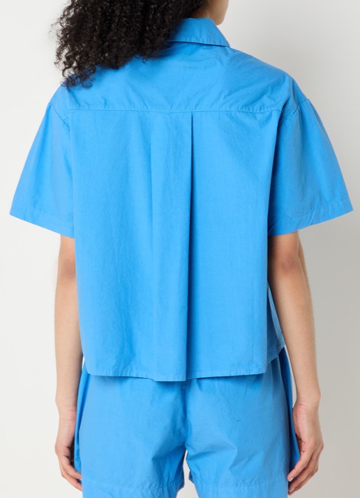 by-bar Mara blouse met borstzak - achterkant blauw