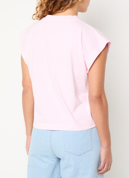 by-bar Mason T-shirt met borduring - achterkant lichtroze