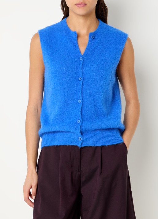 by-bar Meya mouwloze top in alpaca wolblend