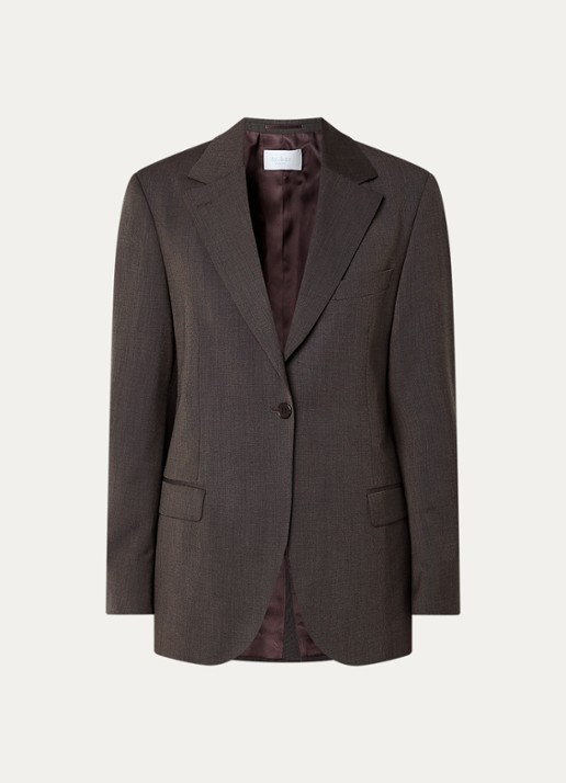 by-bar Mikkel blazer met klepzakken en schoudervulling - voorkant 3 donkerbruin