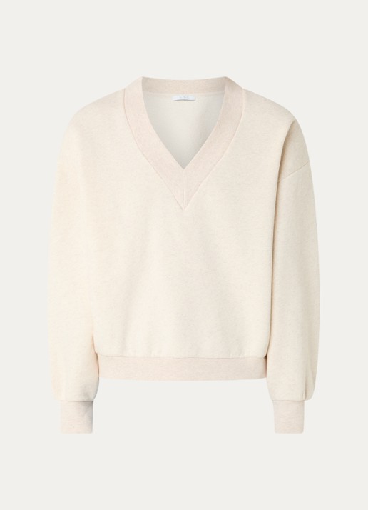 by-bar Momo sweater met V-hals - voorkant creme