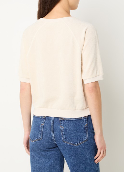 by-bar Neva sweater van badstof in  katoenblend - achterkant creme
