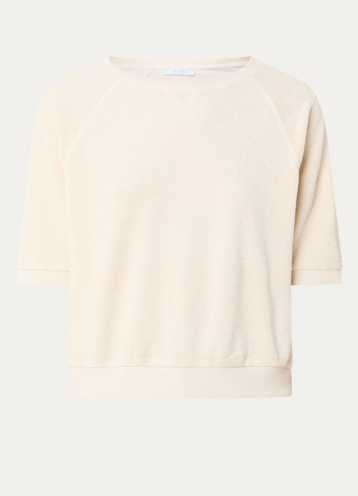 by-bar Neva sweater van badstof in  katoenblend - voorkant 3 creme