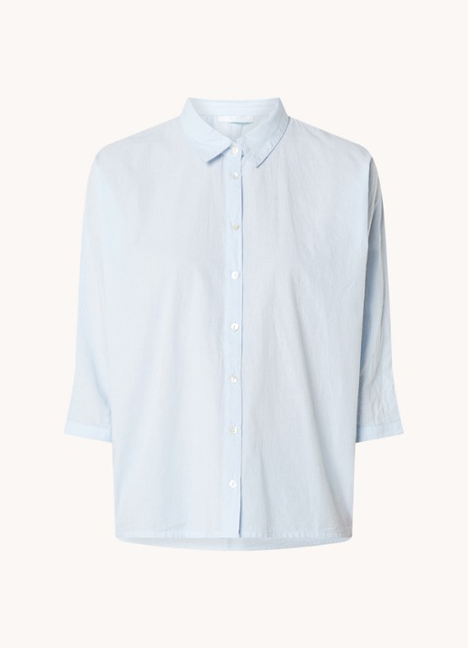 by-bar Norel blouse van chambray - voorkant 3 lichtblauw