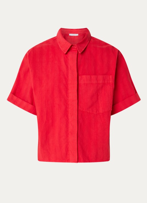 by-bar Novi blouse met borstzak - voorkant rood