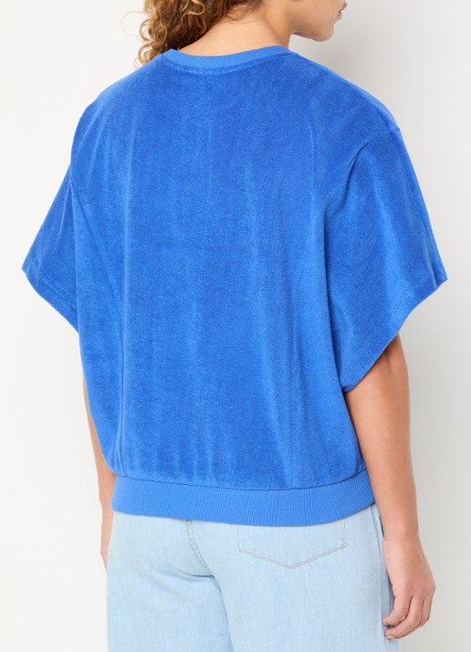 by-bar Nuki top van badstof - achterkant blauw