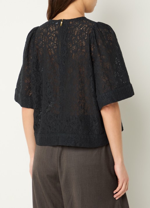 by-bar Olivia tuniek met broderie - achterkant 2 zwart