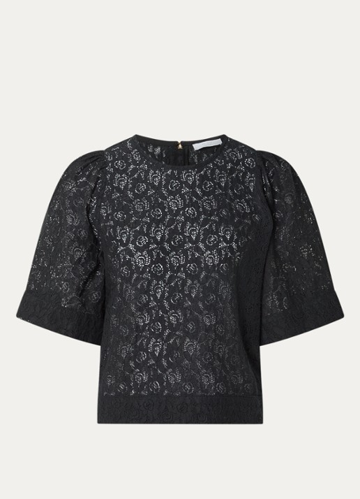 by-bar Olivia tuniek met broderie - voorkant 3 zwart