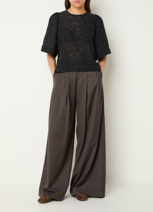by-bar Olivia tuniek met broderie - voorkant 4 zwart