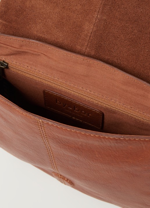 by-bar Paris crossbodytas van leer - detail 3 roestbruin