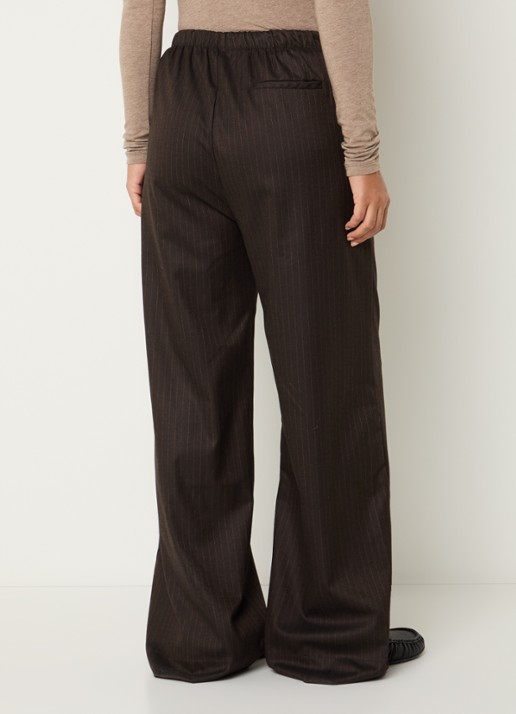 by-bar Pelle high waist wide fit broek met steekzakken - achterkant 2 bruin