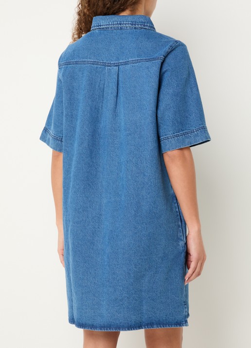by-bar Philipe denim jurk paspelzakken - achterkant 3 indigo