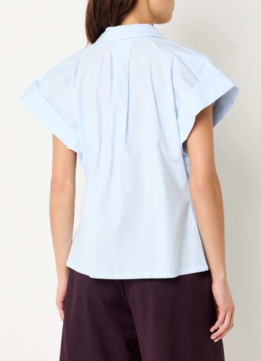 by-bar Pixie blouse met vlindermouw - achterkant lichtblauw