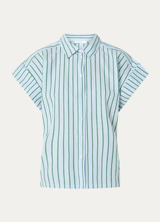 by-bar Pixie Sea blouse met streepprint en vlindermouw