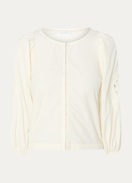 by-bar Rae blouse met broderie - voorkant 2 ivoor