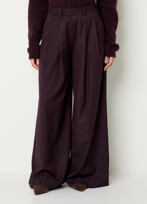 by-bar Sef high waist wide fit pantalon met steekzakken
