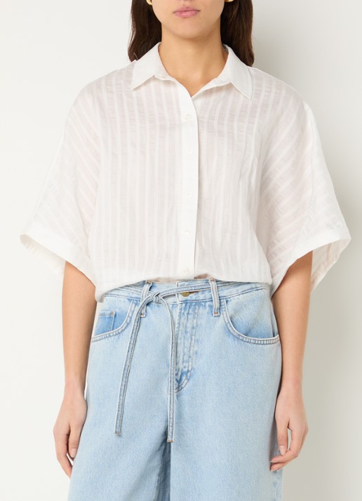 by-bar Sunny blouse met streepprint