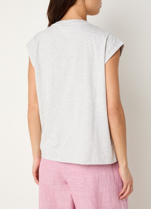 by-bar Tobi T-shirt met print  - achterkant grijs