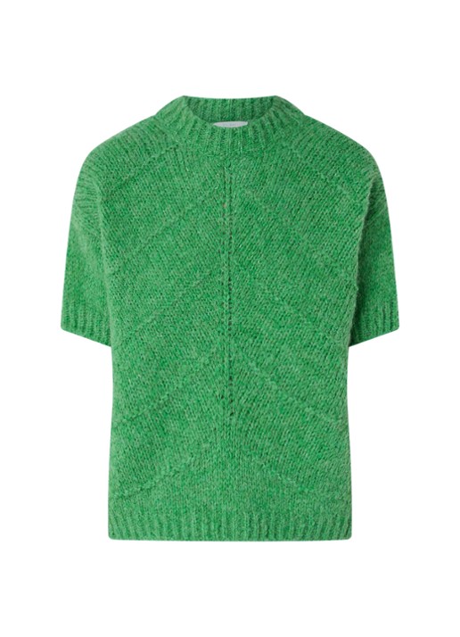 by-bar Vic grofgebreide trui  - voorkant 3 groen