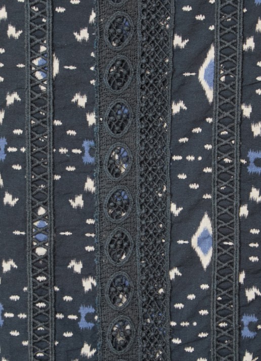 by-bar Xena tuniek met print en borduring - detail 5 blauwgrijs