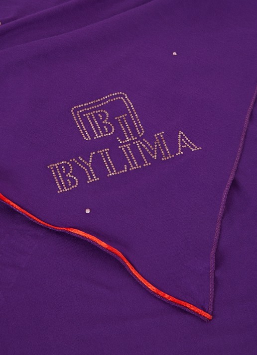 BYLIMA Chiffre sjaal met strass 175 x 70 cm - detail 3 paars