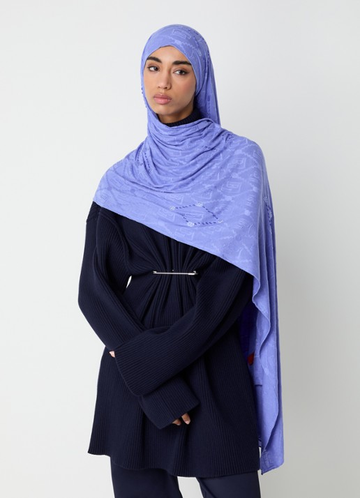 BYLIMA Enchanté sjaal met strass 200 x 75 cm  - voorkant 3 lavendel / paars