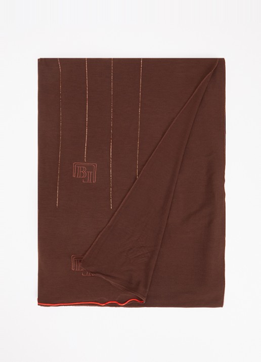 BYLIMA Ricamo sjaal met  logoborduring en strass 75 x 200 cm
