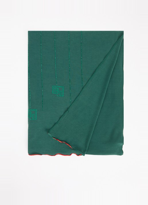 BYLIMA Ricamo sjaal met  logoborduring en strass 75 x 200 cm