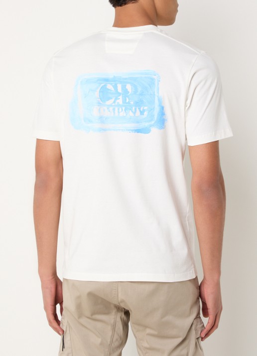 C.P. Company 30/1 T-shirt met logo- en backprint - detail 3 gebroken wit