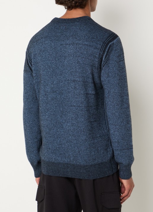 C.P. Company Fijngebreide pullover in wolblend - achterkant 4 blauw