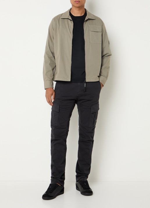 C.P. Company Gabardine jack met borstzak - voorkant 3 taupe