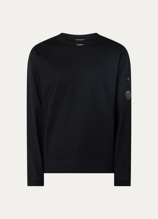 C.P. Company Longsleeve met logo - voorkant zwart