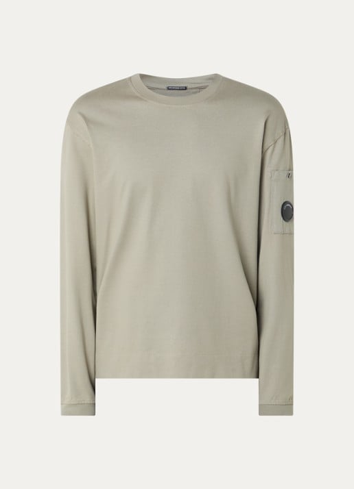 C.P. Company Longsleeve met logo - voorkant 2 khaki