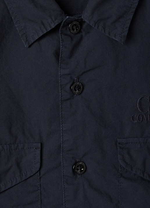 C.P. Company Overhemd met logoborduring - detail donkerblauw