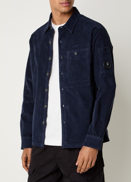 C.P. Company Overshirt van corduroy - detail donkerblauw
