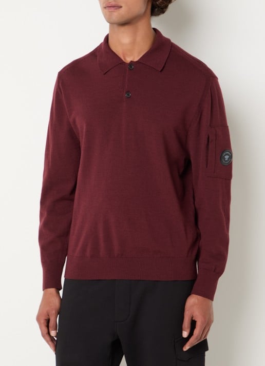 C.P. Company Regular fit polo in wolblend