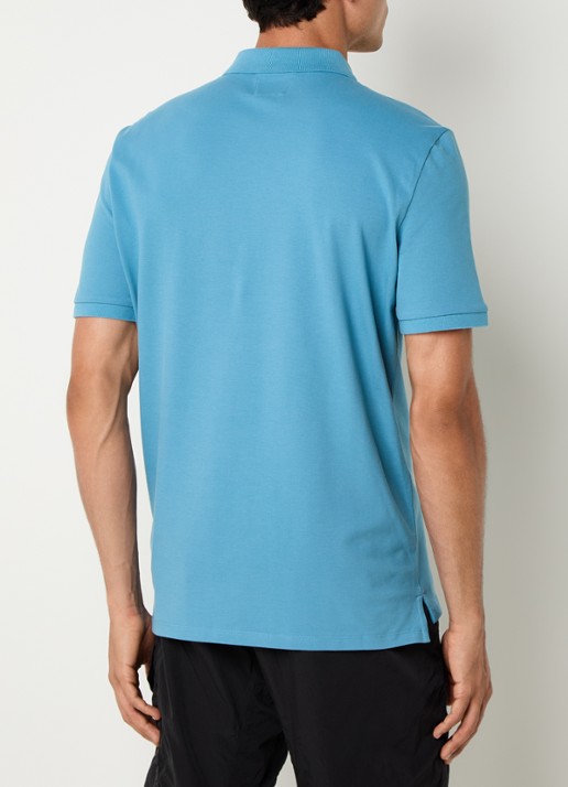 C.P. Company Regular fit polo met logoborduring - achterkant blauw